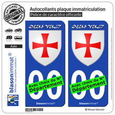 2 Autocollants plaque