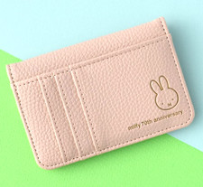 Mini portefeuille Miffy 70th Anniversary rose beige feuille d'or - édition...
