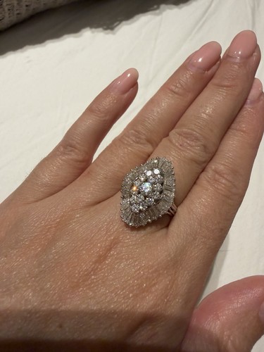 Bague marquise diamants - , rond