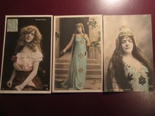 LOT DE 3 CARTES POSTALES FANTAISIE - " CELEBRITES "