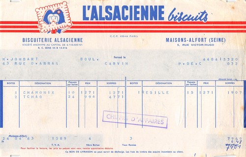 Facture 1963 l alsacienne - ,