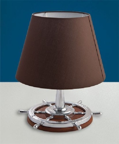 Lampe table chrome marron - lampe, de
