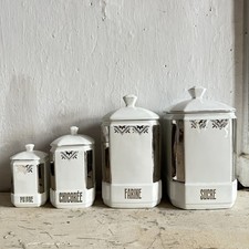 4 Pots De Rangement Épices Épicerie Cuisine Farine Sucre Poivre Chicorée