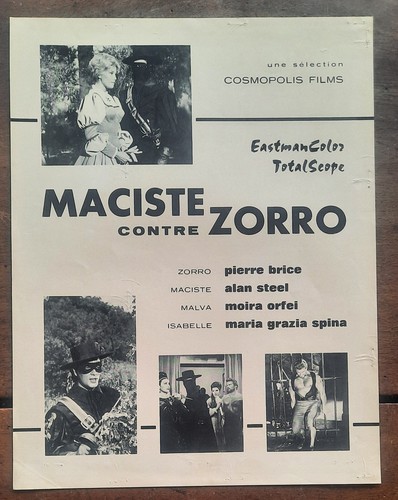 Plaquette maciste contre zorro - maciste,