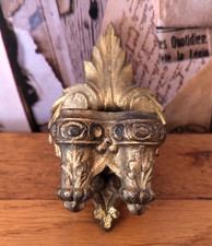 Ancienne plaque arrière applique piano décorative double bras bronze français 0089