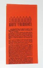 (Surréalisme) Haute fréquence (tract) Paris, 24 mai 1951. EO. Toyen, Breton