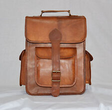 Marron Cuir Homme Sac à Dos