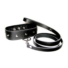 SM & Bondage Collier Clouté avec Laisse - SPORTSHEETS