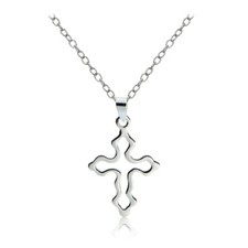 Argent Sterling Croix Poli