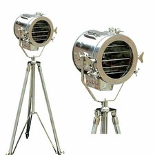 Ancien trépied chromé nautique vintage Hollywood Theater Marine projecteur