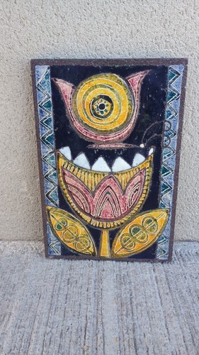 Plaque murale lave émaillée