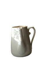 Chocolatière en porcelaine à feu blanche A Hache & C.