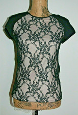 Haut top t-shirt noir et beige