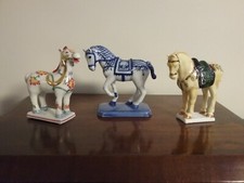 Lot de 3 chevaux Franklin Mint en porcelaine