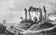 CHÂTEAU de BANNES (BEAUMONT-de-PÉRIGORD) - Gravure du 19e siècle
