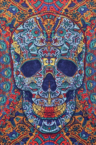 Skull psychedelic - 3d,