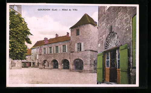 Cpa gourdon hôtel ville - hôtel,