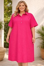Robe midi rose fushia 6XL