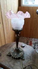 lampe ancienne pied en bronze verre tulipe