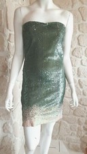 Mini robe à sequins ton vert