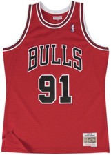 Mitchell & Ness Rodman 91 Réplique Swingman Chicago Bulls Jersey Rouge Hwc
