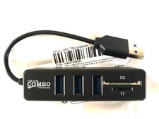 Hub USB 2.0 Multiport avec Lecteur Carte SD TF Micro SD Adaptateur Noir