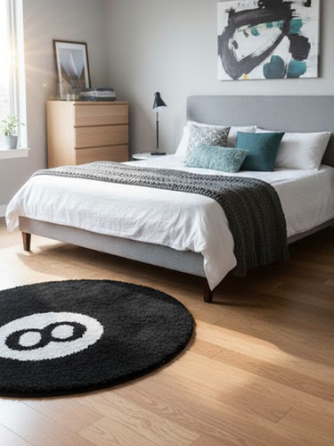Tapis boule billard noir - tapis,