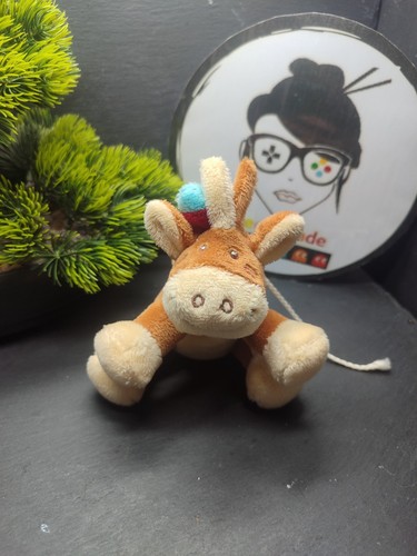 Peluche plat jument kaya beige