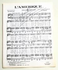 Partition vintage sheet music JOE DASSIN : L'Amérique *60's Delanoë Christie