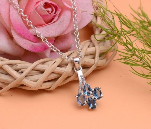 Pendentif topaze bleue london - pendentif,