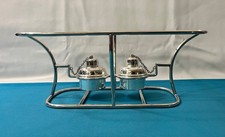 BRILLANT chauffe plat réversible a bascule métal argenté réchaud table légumier