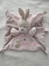 Doudou Plat Carré Lapin Rose