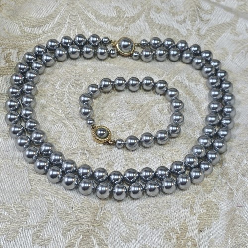 Parure perles verre nacrées - parure,