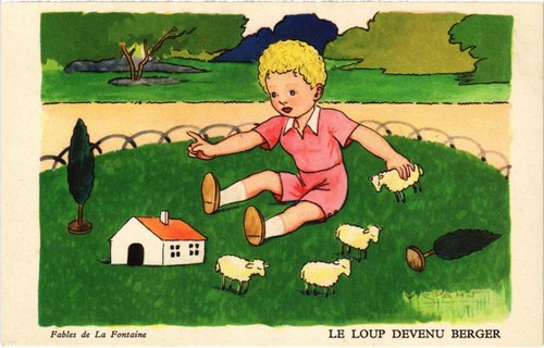 Cpa loup devenu berger - ak,