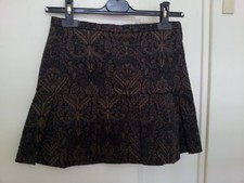 Jupe plissée, courte, couleur chocolat à motifs, Naf Naf Taille 34, comme neuve