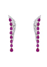 Boucles D'oreilles Pendantes En Pierre Précieuse Ruby Argent
