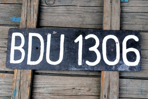 Old car license - plate, frames