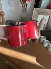 2 mugs vintage seventies tôle émaillée vanlife camping