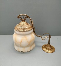 Lustre à globe renflé Murano - Bronze patiné, céramique - Italie - 1940/50