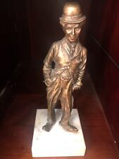 RARE BELLE STATUE CHARLIE CHAPLIN EN Résine patine Bronze Signée Dalli