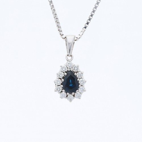 Pendentif diamants saphir - , 1,60