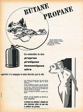 PUBLICITE ADVERTISING 015  1956  BUTANE PROPANE   combustible en bouteille