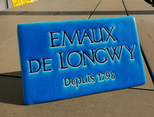 Belle plaque publicitaire en émaux de Longwy