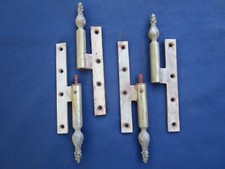 2 paumelles turlupées Fer et laiton couleur gris Gauche Hauteur 24,5 cm ancienne