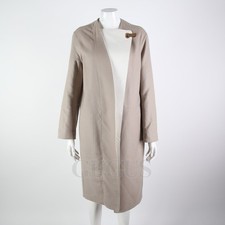 Hermes Manteau en cachemire avec garniture en cuir 125898