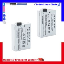 2x Batterie LP-E8 LPE8 pour Canon EOS 550D, 600D, 650D, Rebel T2i T3i 1800mah