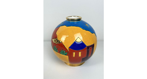 Emaux longwy vase boule - emaux,