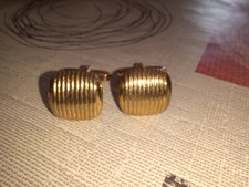 Boutons de manchette anciens métal doré vintage carrés et bombés années 60-70