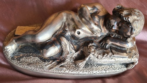 Sculpture bronze argenté