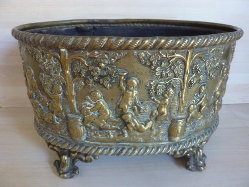 Ancien cache pot laiton - cache,